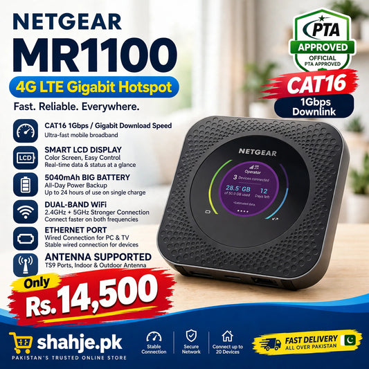 Netgear Nighthawk MR1100 Cat16 1Gbps PTA Approved Dual-Band TS9 5040mAh - Rs. 14,500
