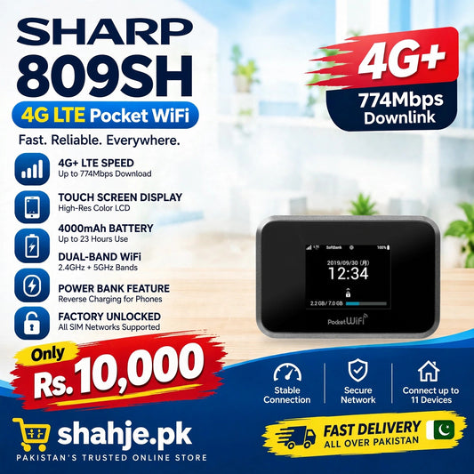 Sharp 809SH Pocket WiFi 4G+ LTE Dual-Band Touchscreen 4000mAh Power Bank - Rs. 10,000