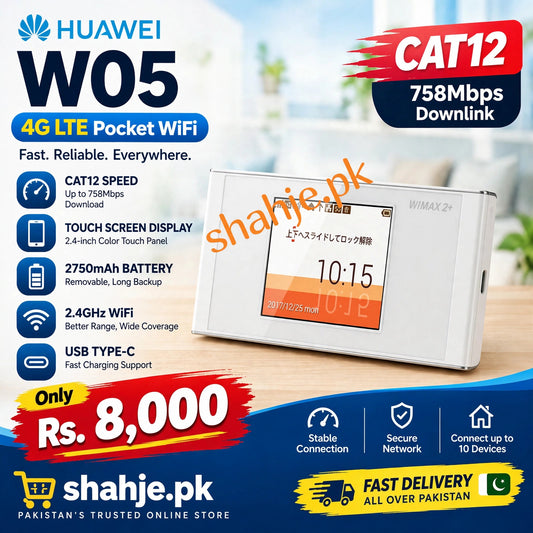 Huawei W05 HWD36 Cat12 758Mbps Touch Screen 2750mAh Pocket WiFi - Rs. 8,000