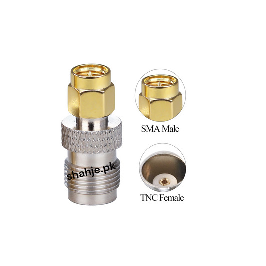 SMA Male to TNC Female Adapter | 50 Ohm RF Coaxial Connector – Shahje.pk