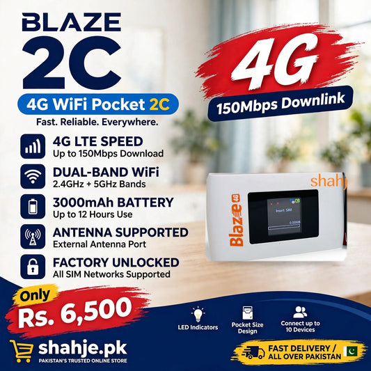 Blaze 4G WiFi Pocket 2C White - shahje.pk banner