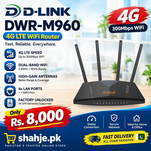 D-Link DWR-M960 4G LTE WiFi Router Dual-Band 300Mbps 4 LAN Ports - Rs. 8,000