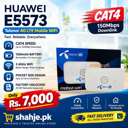 Huawei Telenor E5573Cs-609 4G LTE Mobile WiFi Cat4 150Mbps 1500mAh - Rs. 7,000