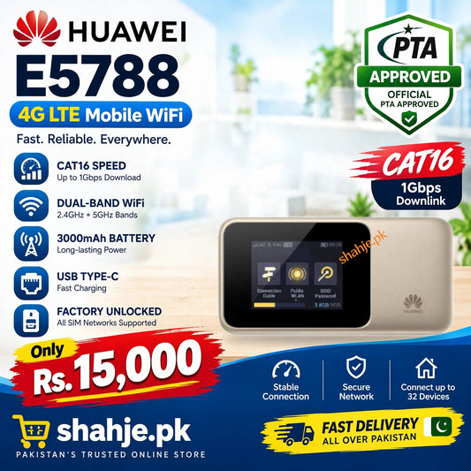Huawei E5788u-96a 4G LTE Cat16 Mobile WiFi 1Gbps Dual-Band 3000mAh PTA Approved - Rs. 15,000