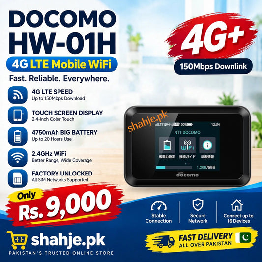 Docomo HW-01H 4G LTE Mobile WiFi Touchscreen 4750mAh 150Mbps - Rs. 9,000