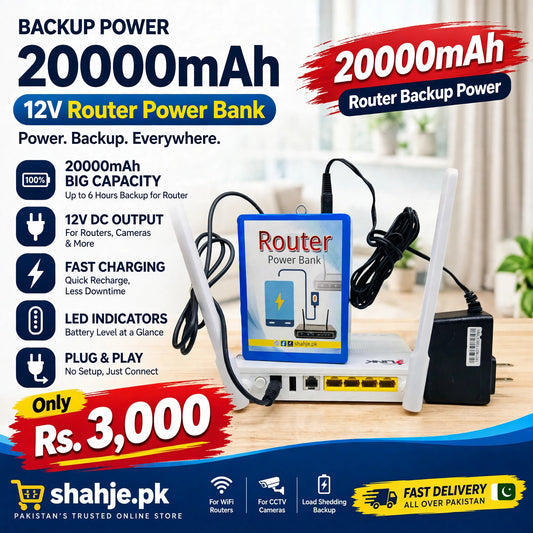 20000mAh 12V Router Power Bank - Up to 6 Hours Backup, Fast Charging - Rs. 3,000