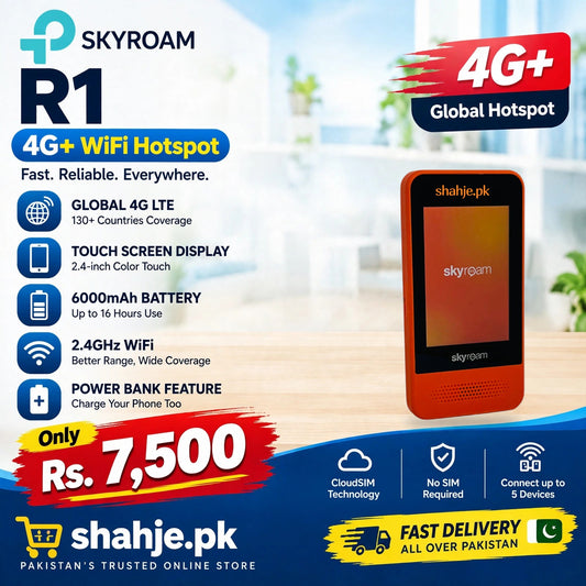 SkyRoam R1 4G+ Global WiFi Hotspot Touchscreen 6000mAh Power Bank - Rs. 7,500