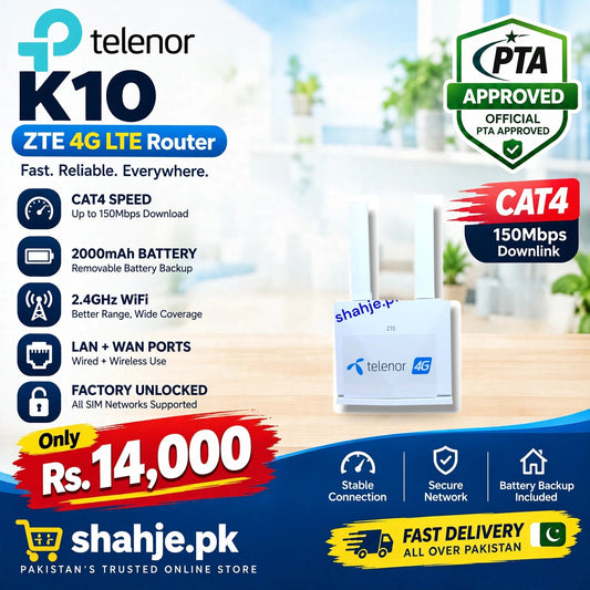 Telenor ZTE K10 4G LTE Router - shahje.pk banner