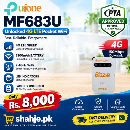 Ufone MF683U 4G LTE Pocket WiFi PTA Approved 2300mAh - Rs. 8,000