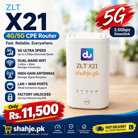 ZLT X21 DU 4G/5G CPE Router 2.5Gbps Dual-Band High-Gain Antennas - Rs. 11,500